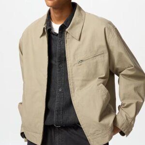 Uniqlo Zip-Up Blouson Jacket Beigh Men Large